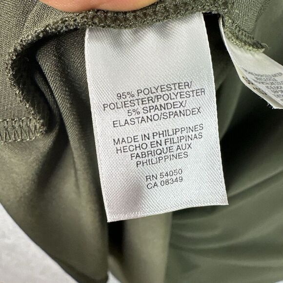 Jones Studio Midi Dress Sz 16W Olive Green Ruched Empire Waist Jersey Knit Comfy - Picture 12 of 15